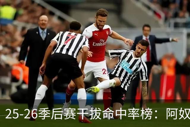 25-26季后赛干拔命中率榜：阿奴诺比领跑